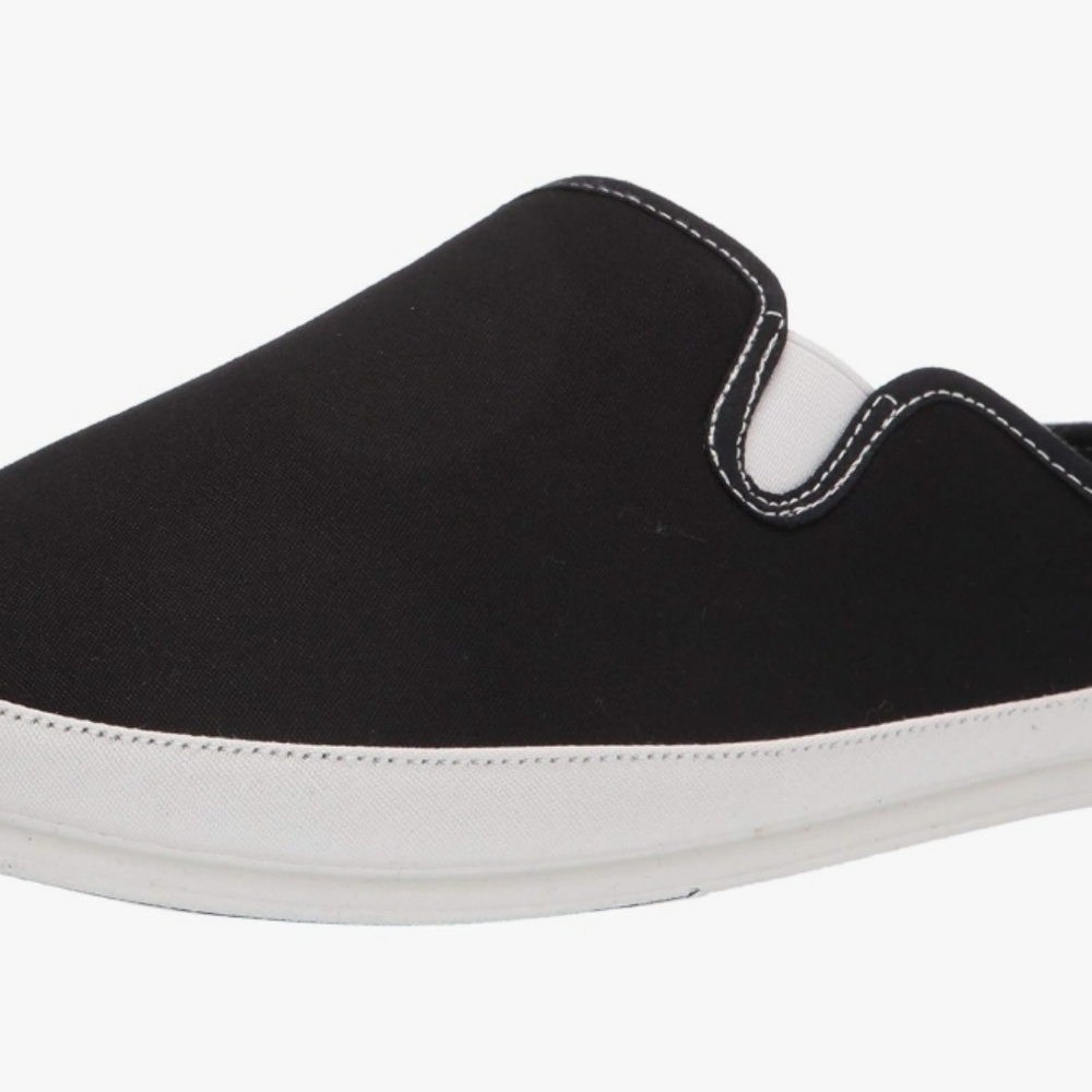 Deer Stags Men's Black Canvas Spike Indoor/Outdoor Clog Slippers